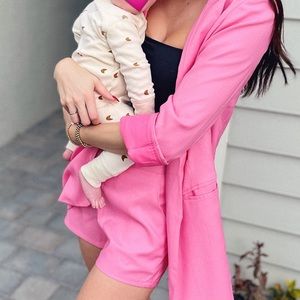 Missguided Pink Blazer Set